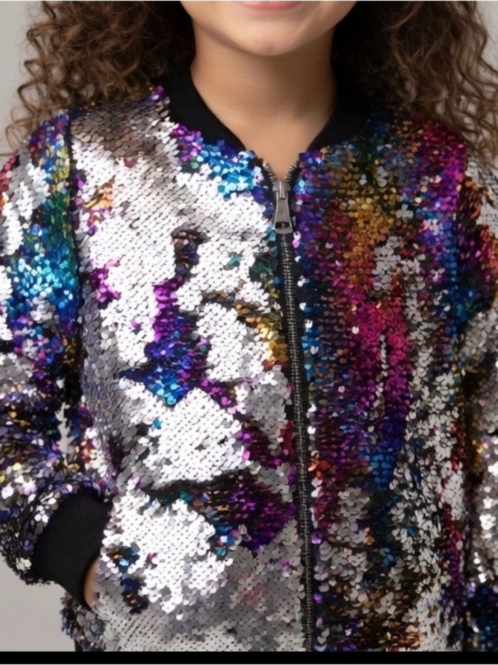 JOJO’s CLOSET 7/8 Colorful Sequin Jacket (C5526)